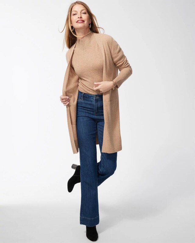 Cashmere Elbow Sleeve Pullover Sweater - image 2